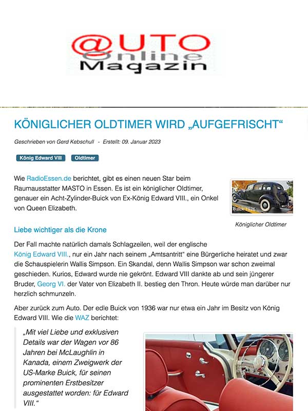 Autosattlerei-MASTO-Essen-Oldtimer-Acht-Zyliner-Buick-König-Edward-VIII